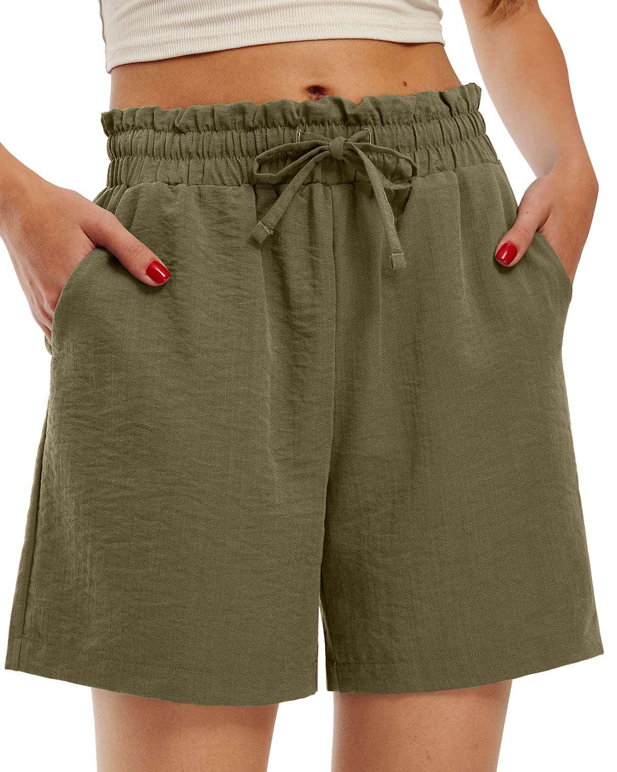 XUNRYAN Cargo Pants Women High Waisted Drawstring XUNRYAN Cargo Pants Women High Waisted Drawstring