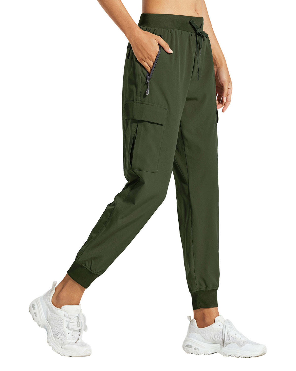 Jogging vert coupe décontractée